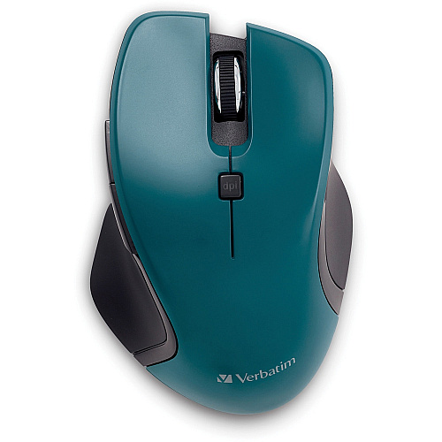 Verbatim USB-C&trade; Wireless Blue LED Mouse - Teal Blue LED/Optical - Wireless - Radio Frequency - 2.40 GHz - Teal - USB Type C - 1600 dpi - 6 Button(s) - 1 Each (70247)