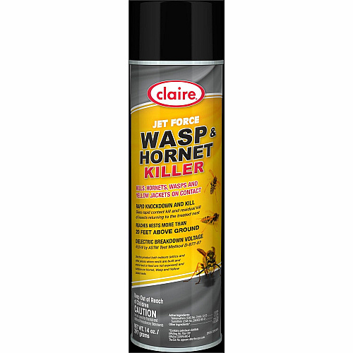 Claire Jet Force Wasp and Hornet Killer Spray - Kills Wasp, Hornet, Yellow Jacket - 20 fl oz - Clear (CL005)