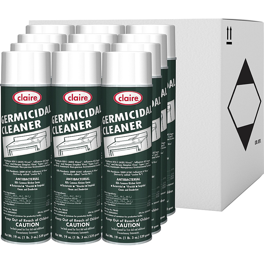 Claire Foaming Germicidal Cleaner 20 fl oz (0.6 quart) - Floral Scent - Disinfectant, Deodorize - White - 12 / Carton (CL873)
