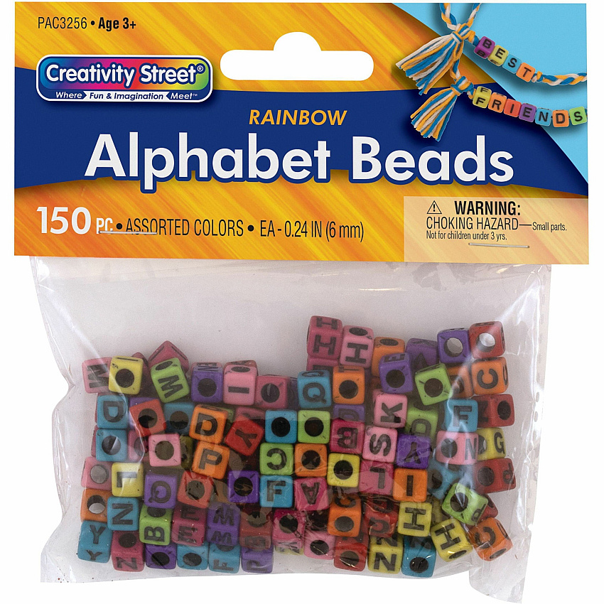 Pacon&reg; Alphabet Beads Alphabet Bead - Rainbow (3256)