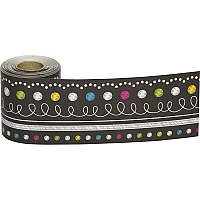 Teacher Created Resources Straight Rolled Border Trim Chalkboard Brights - 3" Width x 600" Length - Multicolor - 1 Roll (8947)