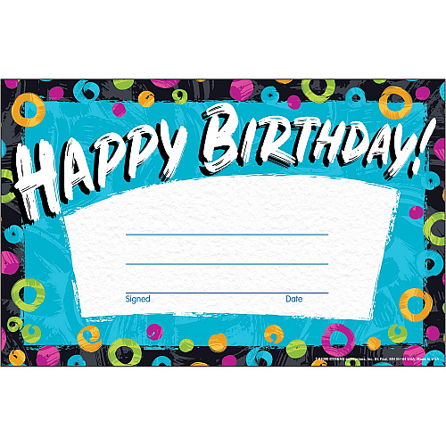 Trend Harmony Birthday Recognition Awards "Happy Birthday" - 8.5" Width - Multicolor - 30 / Pack (81090)