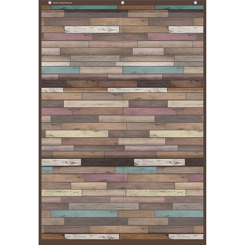 Teacher Created Resources Reclaimed Wood 6 Pocket Chart Theme/Subject: Learning - 1 Each (20326)