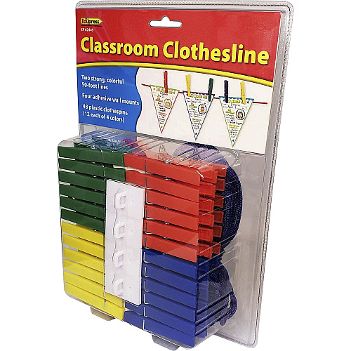 Teacher Created Resources Classroom Clothesline Classroom, Display, Decoration - 2.30" Height x 7.70" Width x 10.80" Length - Multi - 2 / Pack (62449)