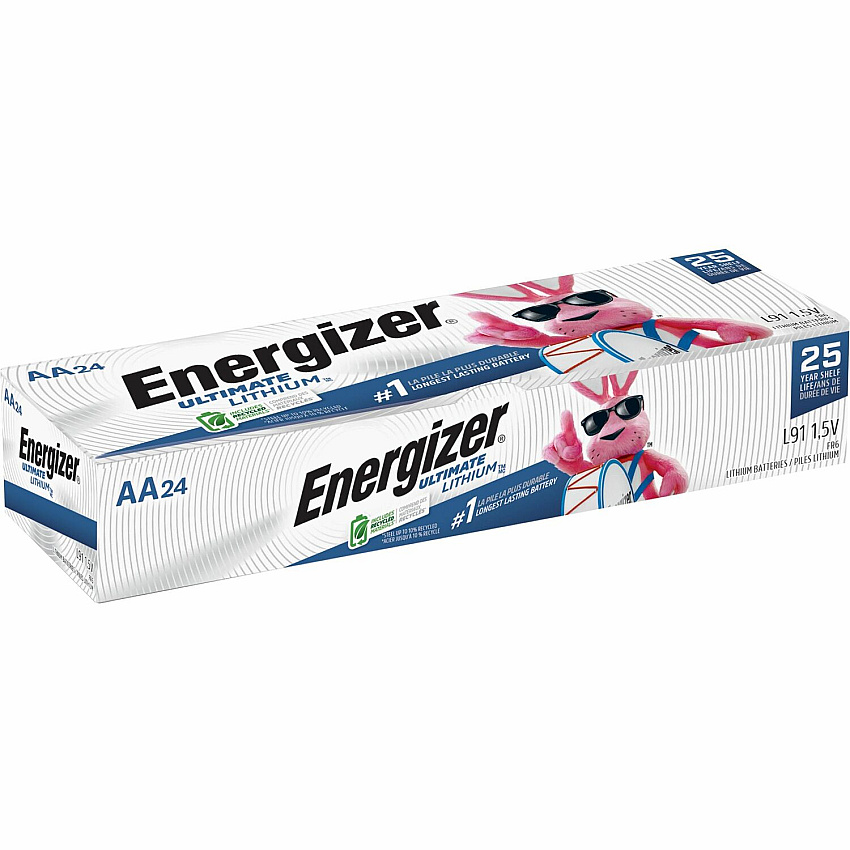 Energizer Ultimate Lithium AA Batteries 4-Pack For LED Light, Stud Finder, Mouse, Laser Level - AA - 3000 mAh - 36 / Carton (L91CT)