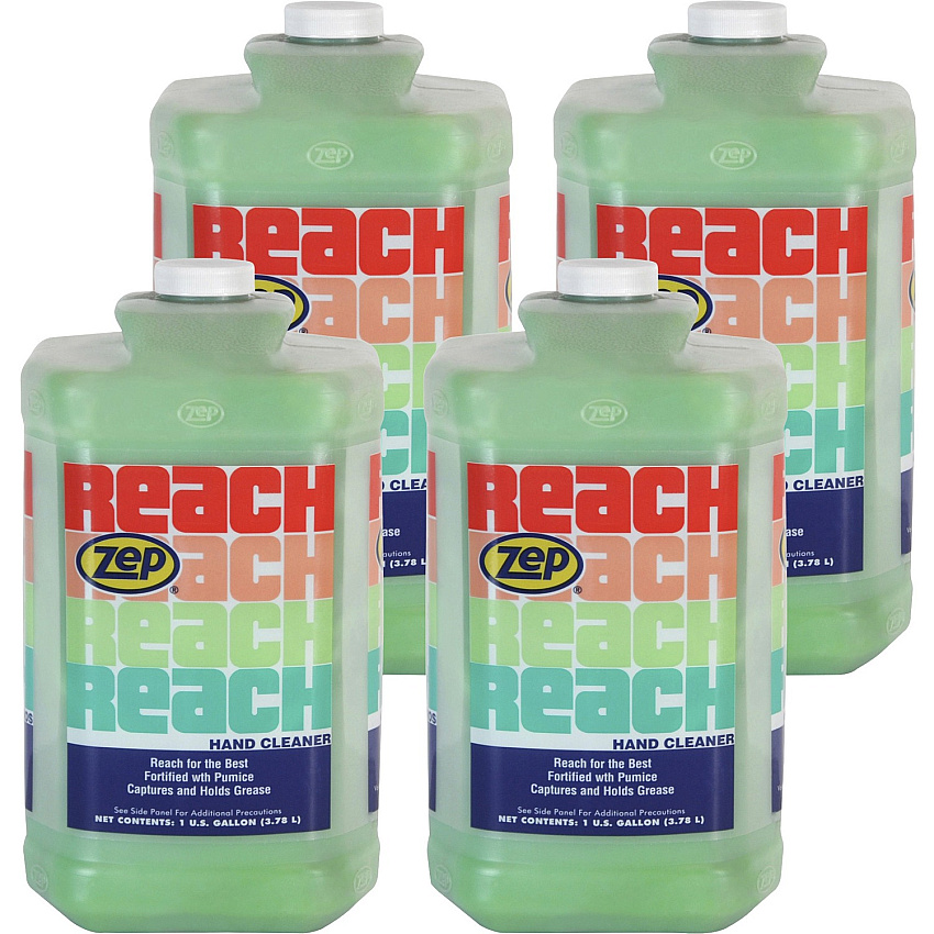 Zep Reach Hand Cleaner Almond Scent - 1 gal - Resin Remover, Resin Remover, Ink Remover, Tar Remover, Adhesive Remover, Oil Remover, Grease Remover, Carbon Remover, Oil Remover, Asphalt Remover - Hand - Light Green, Opaque - Residue-free, Phosph (92524CT)