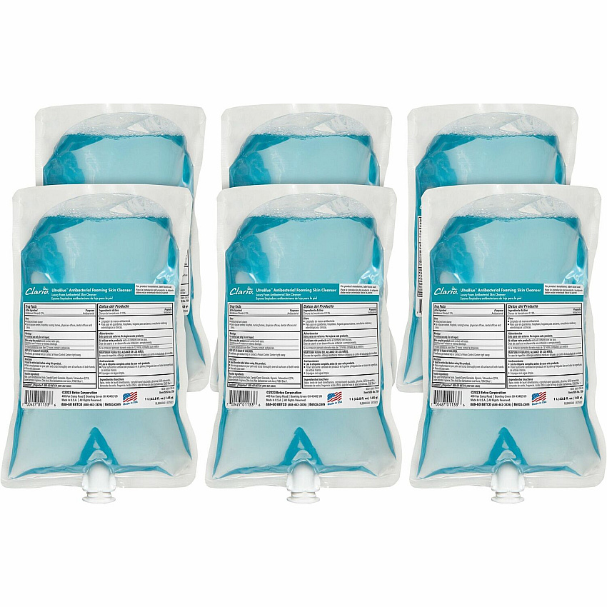 Betco Antibacterial Foaming Skin Cleanser Foam - 1.06 quart - Clean Ocean - Applicable on Hand - Anti-bacterial - 6 / Carton (7592900)