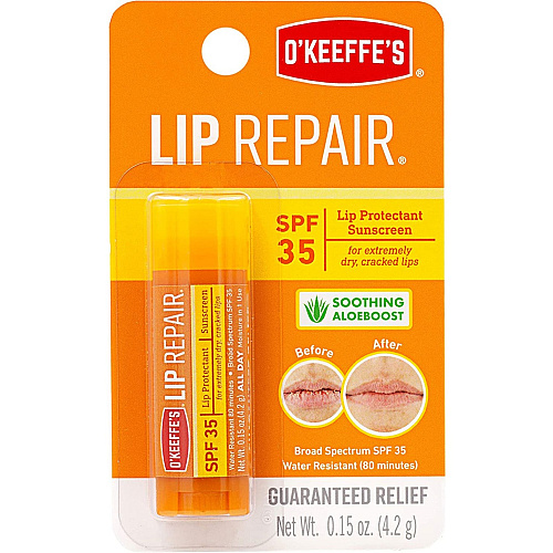 O'Keeffe's SPF 35 Lip Balm Cream - 0.15 fl oz - For Dry Skin - SPF 35 - Applicable on Lip - Cracked/Scaly Skin, Sunburn - Moisturising, Water Resistant - 1 Each (K0900002)