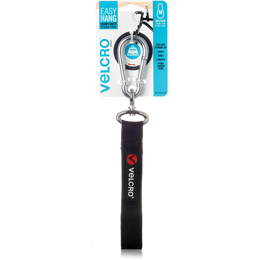 VELCRO&reg; Heavy Duty Storage Strap Medium (M) - 12.8" Height x 3.5" Width x 1" Length - Black - 1 Each (30121)