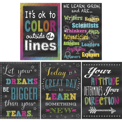 Teacher Created Resources Chalkboard Brights Poster Set (6658)