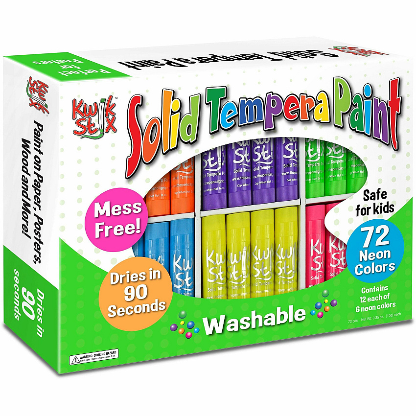 The Pencil Grip Kwik Stix Neon Solid Tempera Paint Assorted Neon - 72 / Box (626)