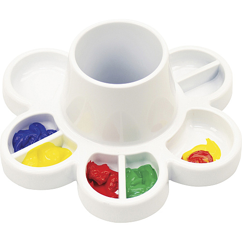 Storex Paint & Water Tray Paint, Water, Art Project - 6" Height x 8.30" Width x 8.30" Length - White - Plastic - 6 / Carton (00480E06C)