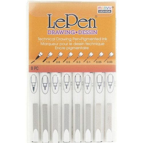 Marvy LePen Technical Drawing Pen Set (41008A)