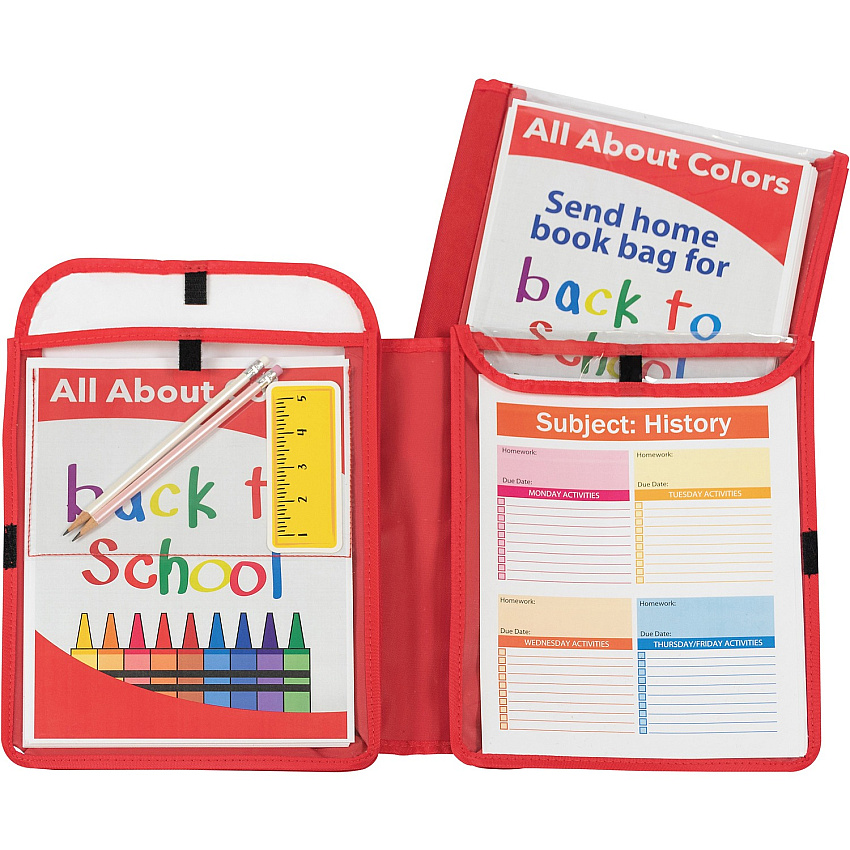 C-Line Homework Connector Pocket Folder 9" x 12" - Internal Pocket(s) - Red - 1 Each (33004)