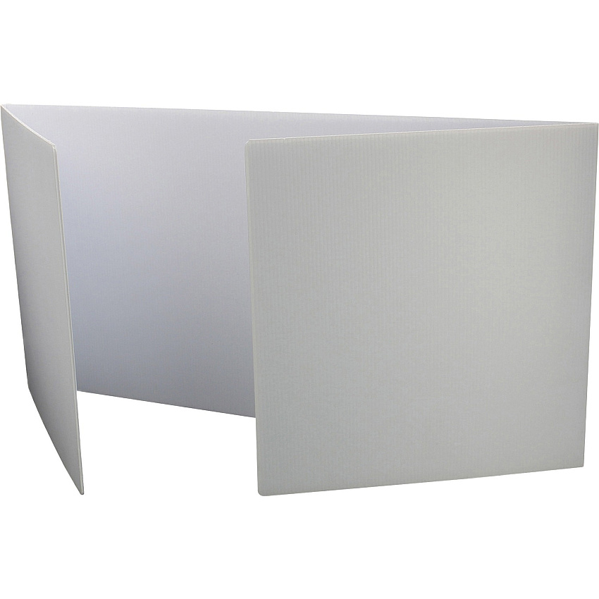 Flipside Products Flipside Tri-fold StudyCarrel 12" Height x 48" Width x 1.10" Length - White - Plastic - 12 / Pack (1997212)