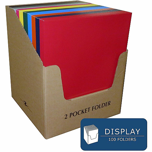 Roaring Spring Letter Pocket Folder 8 1/2" x 11" - 50 Sheets Capacity - 2 Internal Pocket - 12 pt. - Assorted - 1 Carton (36664CS)