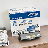 Brother TN-750 Original High Yield Laser Toner Cartridge - Twin-pack - Black - 1 Box (TN7502PK)