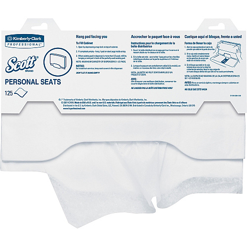 Scott Toilet Seat Covers 15" Width x 17" Length - For Toilet - White - 125 / Pack (07410)