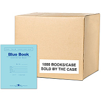 Roaring Spring Blue Examination Book 4 Sheets - 8 Pages - Printed - Stapled - Both Side Ruling Surface - Wide Ruled Front Ruling - 0.34" Ruled - Red Margin - 15 lb Basis Weight - 56 g/m² Grammage - 8 1/2" x 7" Sheet Size - 0.02" Height x 7" (77510CS)