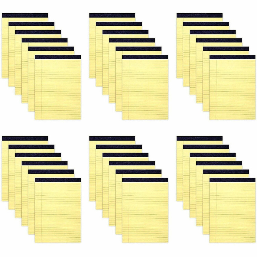 Roaring Spring Legal Pads 50 Sheets - 100 Pages - Printed - Stapled/Tapebound - Both Side Ruling Surface - Wide Ruled Front Ruling - 0.34" Ruled - Double Line Red Margin - 15 lb Basis Weight - 56 g/m² Grammage - 11 3/4" x 8 1/2" Sheet Size  (74764CS)