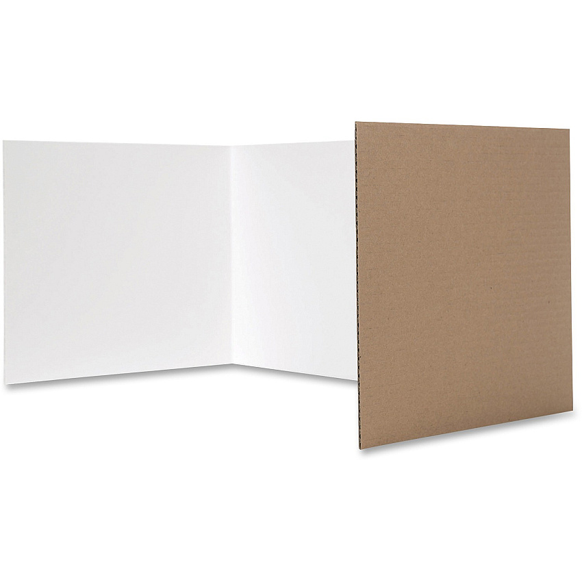 Flipside Products Flipside 12 x 48 Tri-fold Study Carrel 48" Width x 12" Height48" Length - Corrugated - White - 24 / Pack (6000524)
