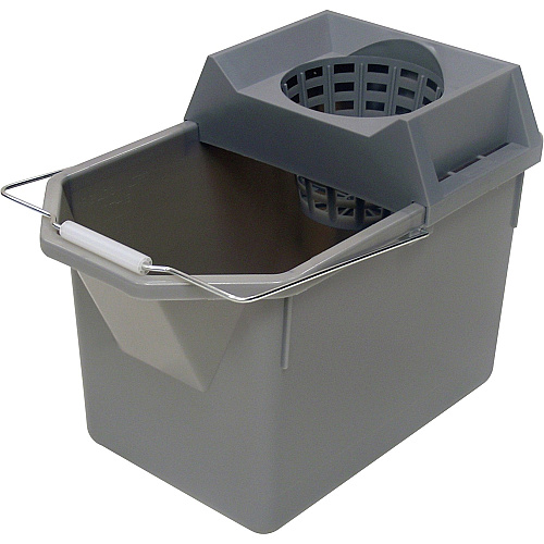 Rubbermaid Commercial Pail & Mop Strainer Combo Pack 3.75 gal - Light Weight, Durable, Stackable, Handle - 12" x 10.5" - Plastic, Tubular Steel - Steel Gray - 6 / Carton (619400STLCT)