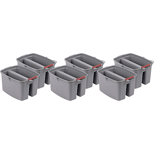 Rubbermaid Commercial 19 QT Double Pail 4.75 gal - Handle - 10" x 14.5" - Plastic - Gray - 6 / Carton (262888GYCT)