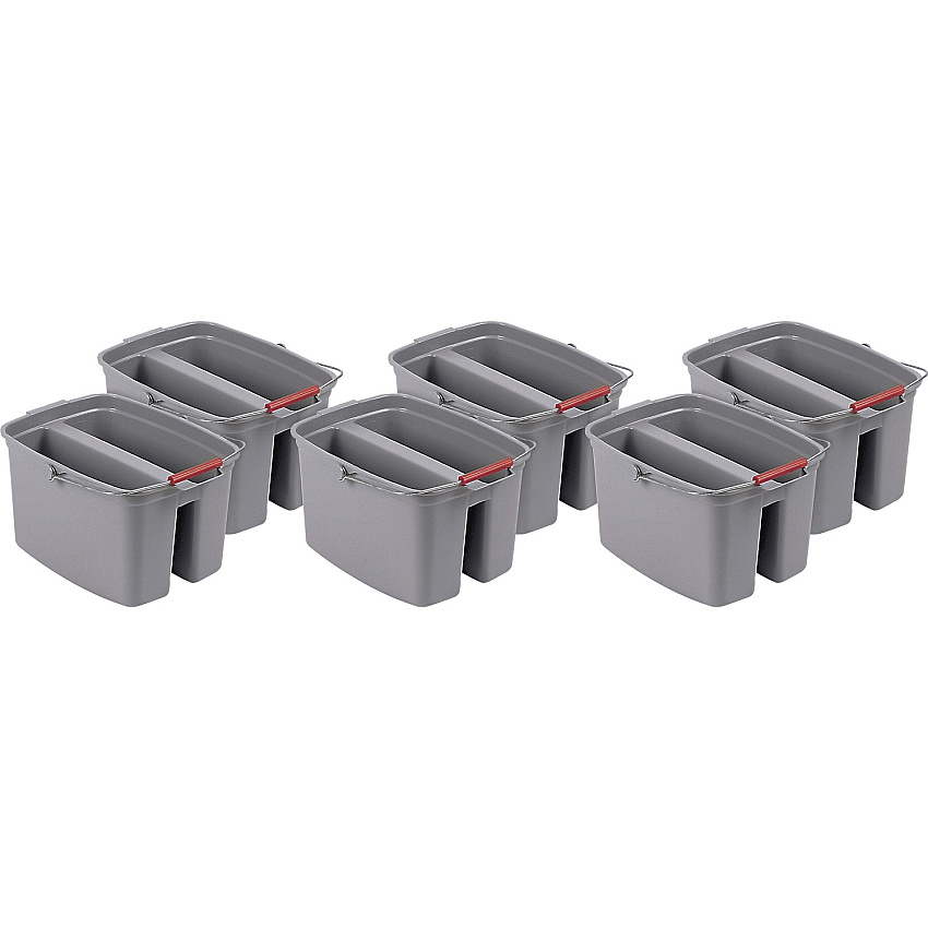 Rubbermaid Commercial 19 QT Double Pail 4.75 gal - Handle - 10" x 14.5" - Plastic - Gray - 6 / Carton (262888GYCT)