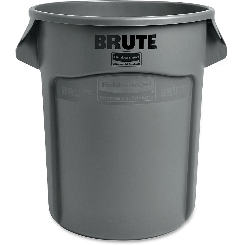 Rubbermaid Commercial Brute 20-Gallon Vented Containers 20 gal Capacity - Round - Fade Resistant, Crush Resistant, UV Coated, Damage Resistant, Warp Resistant, Crack Resistant, Handle, Reinforced - 22.9" Height x 19.4" Diameter - Plastic - Gr (262000GYCT)
