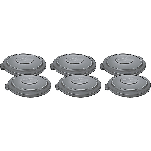 Rubbermaid Commercial Brute 20-gallon Container Lid Round - Plastic - Gray - 6 / Carton (261960GYCT)