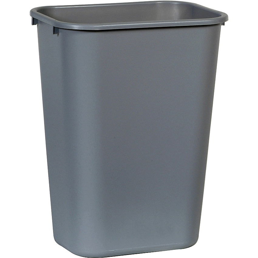 Rubbermaid Commercial 41 QT Large Deskside Wastebaskets 10.25 gal Capacity - Rectangular - Dent Resistant, Durable, Rust Resistant, Easy to Clean - 20" Height x 11.3" Width x 15.3" Depth - Plastic - Gray - 12 / Carton (295700GYCT)