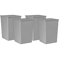 Rubbermaid Commercial Untouchable 35-gallon Container 35 gal Capacity - Square - Crack Resistant, Durable - 27.6" Height x 19.5" Width - Linear Low-Density Polyethylene (LLDPE) - Gray - 4 / Carton (3958GYCT)