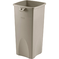 Rubbermaid Commercial Untouchable Square Container 23 gal Capacity - Square - Durable, Crack Resistant - 32.9" Height x 16.5" Width x 15.5" Depth - Plastic - Beige - 3 / Carton (356988BGCT)