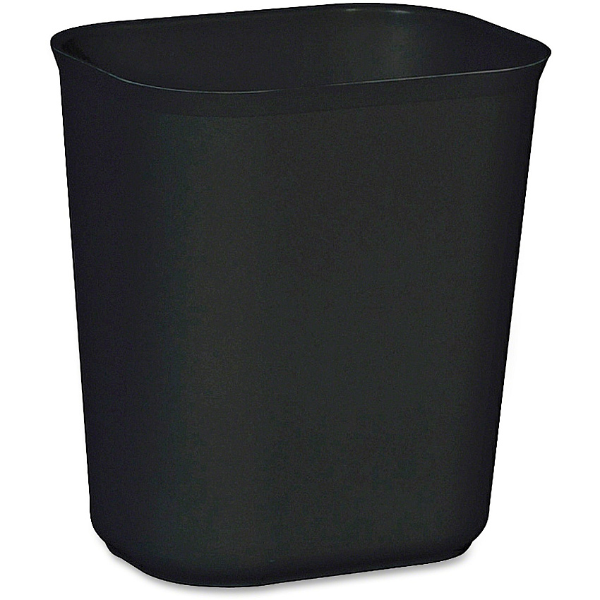 Rubbermaid Commercial 14 QT Fire-Resistant Wastebaskets 3.50 gal Capacity - Rust Resistant, Chip Resistant, Long Lasting, Dent Resistant - 12.3" Height x 8.3" Width x 11.1" Depth - Fiberglass - Black - 6 / Carton (254100BKCT)
