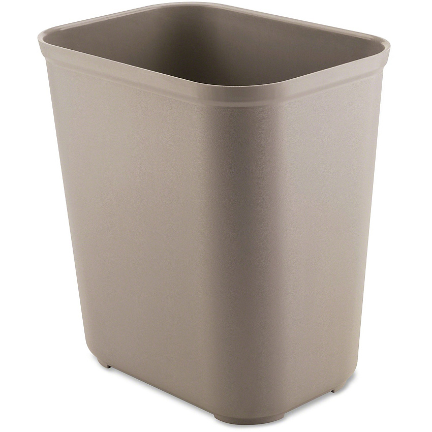 Rubbermaid Commercial 28 QT Fire-Resistant Wastebaskets 7 gal Capacity - Rectangular - Impact Resistant, Rust Resistant, Dent Resistant - 15.5" Height x 10.5" Width x 14.5" Depth - Thermoset Polyester - Beige - 6 / Carton (254300BGCT)