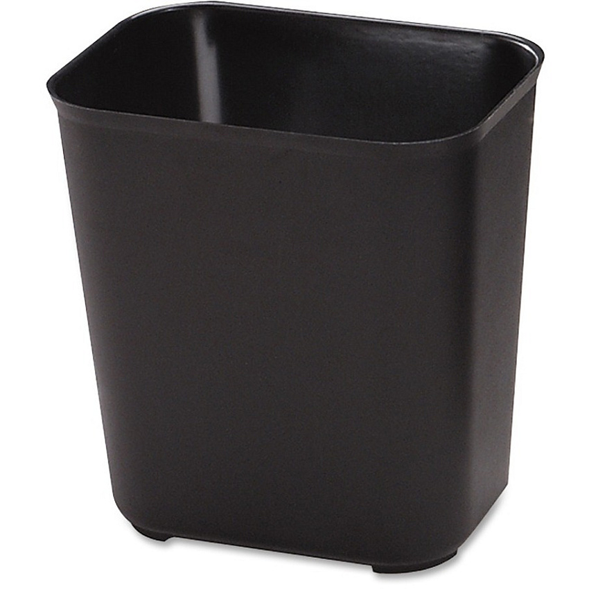 Rubbermaid Commercial 28 Quart Fire Resistant Wastebasket 7 gal Capacity - Fire Resistant - Heat Resistant, Impact Resistant, Rust Resistant - 15.5" Height x 14.5" Width x 10.5" Depth - Thermoset Polyester - Black - 6 / Carton (254300BKCT)