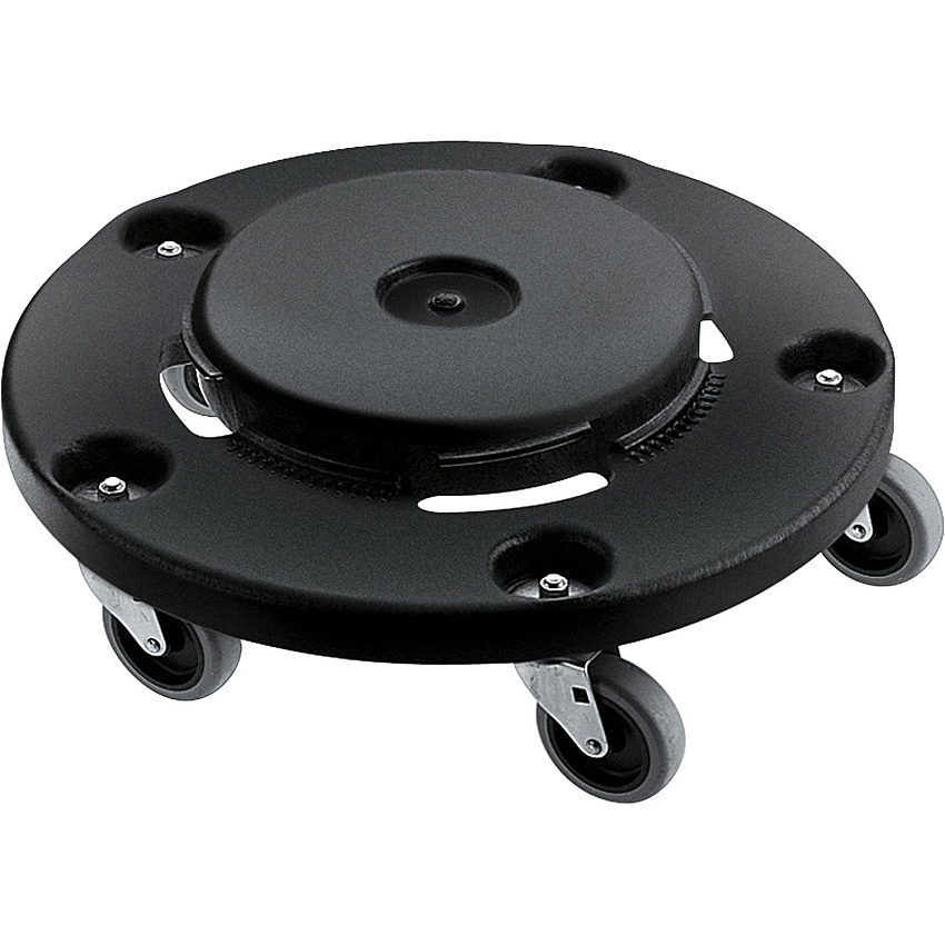 Rubbermaid Commercial Brute Easy Twist Round Dollies 350 lb Capacity - 5 Casters - Structural Foam - 18.30" Width x 6.60" Height - Black - 2 / Carton (264000BKCT)
