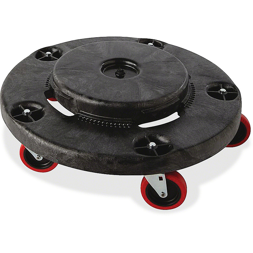 Rubbermaid Commercial Brute Quiet Dolly 350 lb Capacity - Plastic - 6.60" Height - Black - 2 / Carton (264043BLACT)
