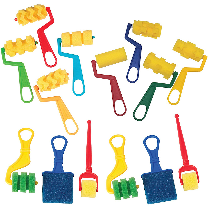 Creativity Street Creativity Street Foam Rollers & Brush Pack Student, Painting, Classroom - 14 Piece(s) - 5.50" Height x 2.75" Width x 8.20" Length - Assorted - Foam - 14 / Set (AC9852)