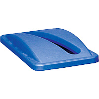 Rubbermaid Commercial Slim Jim Paper Recycling Container Lids Rectangular - Resin - Blue - 4 / Carton (270388BECT)