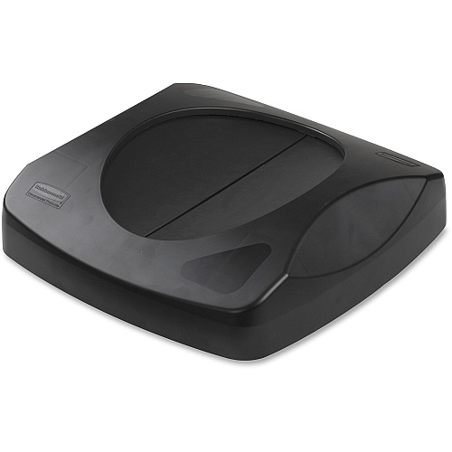 Rubbermaid Commercial Untouchable Swing Top Lid Square - Black - 6 / Carton (268988BKCT)