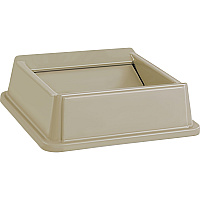 Rubbermaid Commercial Untouchable Square Swing Top Square - Beige - 4 / Carton (266400BGCT)