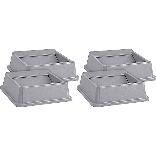 Rubbermaid Commercial Untouchable Square Swing Top Square - Gray - 4 / Carton (266400GYCT)
