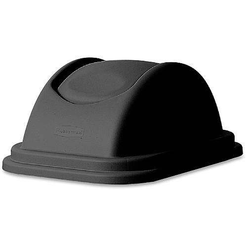 Rubbermaid Commercial Large Wastebasket Lids Dome - Plastic - Black - 6 / Carton (306700BKCT)