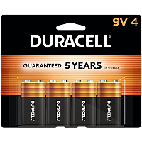 Duracell 9-Volt Coppertop Alkaline Batteries, 4-Packs For Multipurpose - 9V - 4/Pack - 12 / Carton (MN16RT4ZCT)