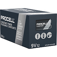 Duracell 9-Volt Procell Alkaline Constant Batteries, 12-Packs For Industrial - 9V - 692 mAh - 9 V DC - 12/Box - 6 / Carton (PC1604BKDCT)