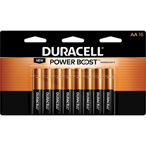 Duracell Coppertop Alkaline AA Battery 16-Packs For Multipurpose - AA - 1.5 V DC - 16/Pack - 12 / Carton (MN1500B16ZCT)