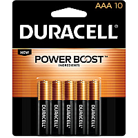 Duracell Coppertop Alkaline AAA Battery 10-Packs For Multipurpose - AAA - 1.5 V DC - 10/Pack - 40 / Carton (MN2400B10ZCT)