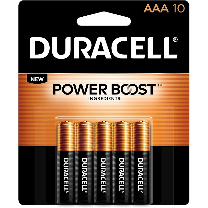Duracell Coppertop Alkaline AAA Battery 10-Packs For Multipurpose - AAA - 1.5 V DC - 10/Pack - 40 / Carton (MN2400B10ZCT)