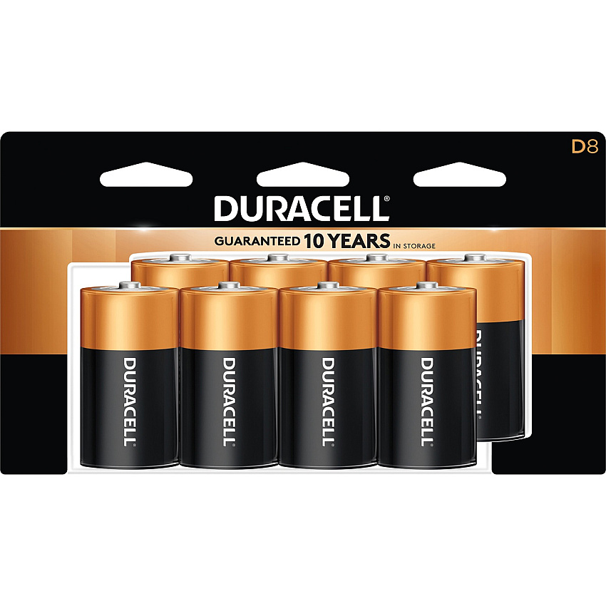 Duracell Coppertop Alkaline D Battery 8-Packs For Multipurpose - D - 1.5 V DC - 8/Pack - 12 / Carton (MN13RT8ZCT)